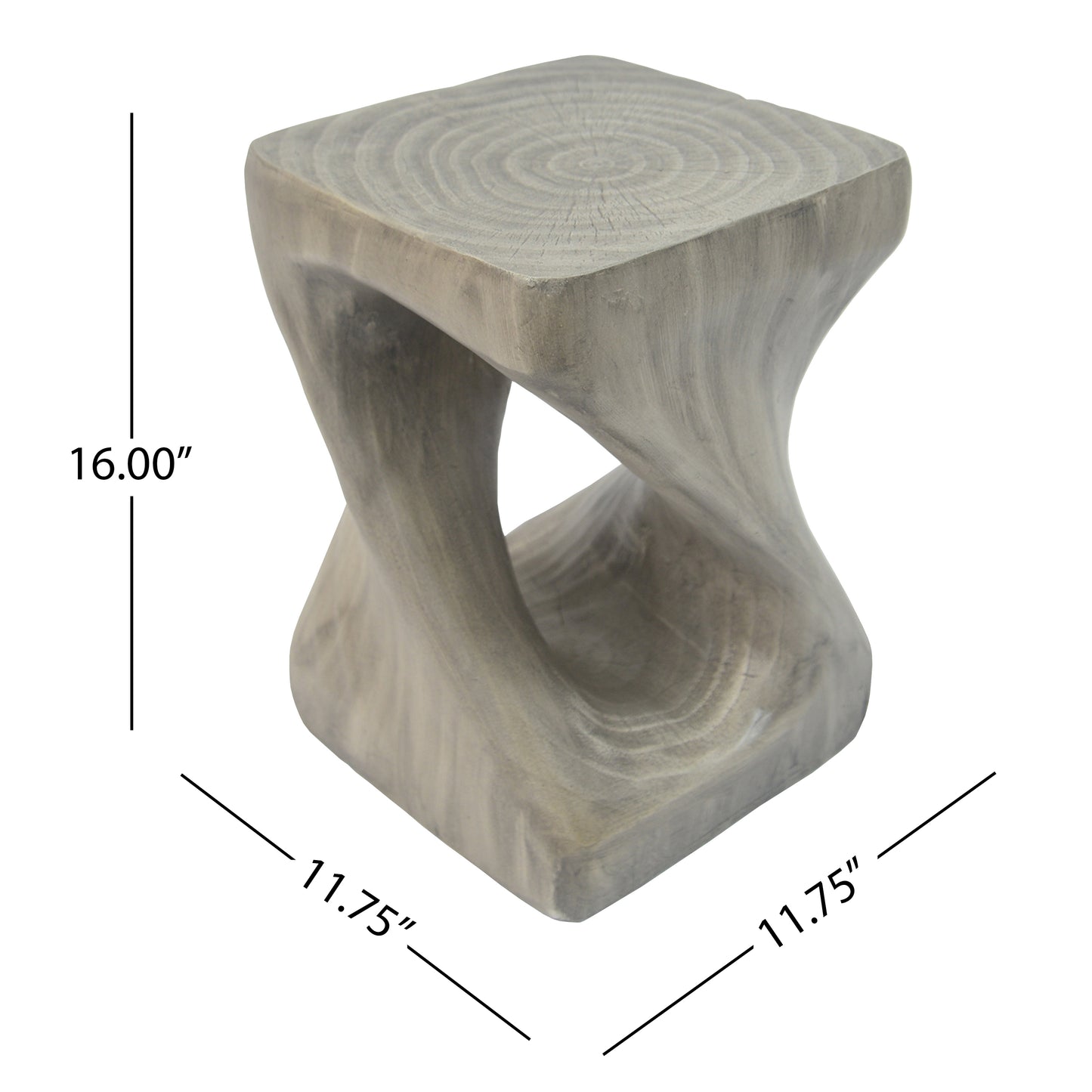 Woanar MGO Twist Shape Side Table, Wood-like texture