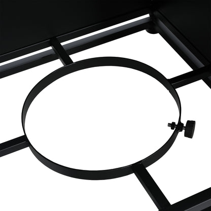 Lecanto Outdoor Metal Tank Holder Side Table, Matte Black