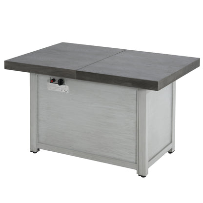 Kirathira Extendable Rectangle Aluminum fire Pit Table, 50,000BTU