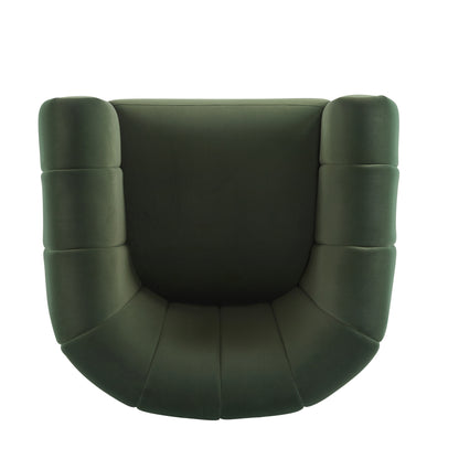 Lithe Monroe Velvet Swivel Club Chair,Armchair with 360-Degree Rotation,Upholstered Barrel Swivel Sofa Chair for Living Room/Bedroom,Tufted Back,Thick Cushion, Iron Base, Olive Green