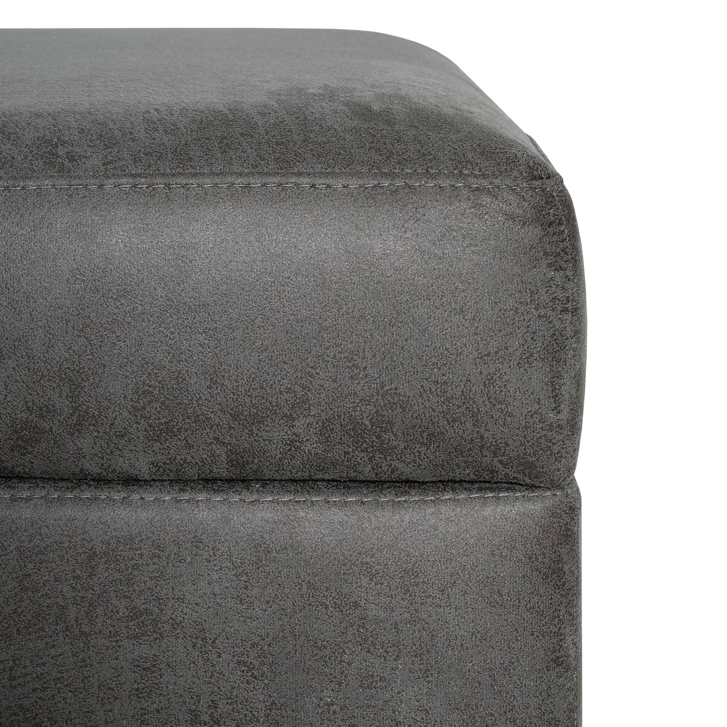 Hopehorizon Rectangle Chenile Solid Wood Storage Ottoman Chenille