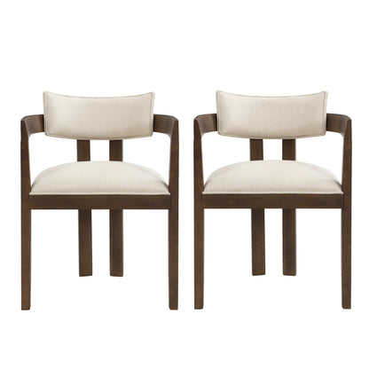 Celestia Modern Upholstered Dining Chairs With Armrest  Set of 2