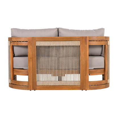 Vireo 4-Piece Patio Seating Group 2 Chairs, Loveseat & Table Acacia Wood Outdoor Furniture Set
