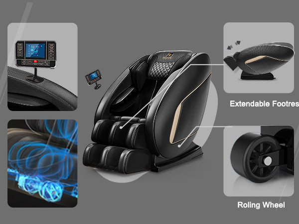 Erelith Massage Chair Blue-Tooth Connection and Speaker, Easy to Use at Home and in The Office and Recliner with Zero Gravity with Full Body Air Pressure
