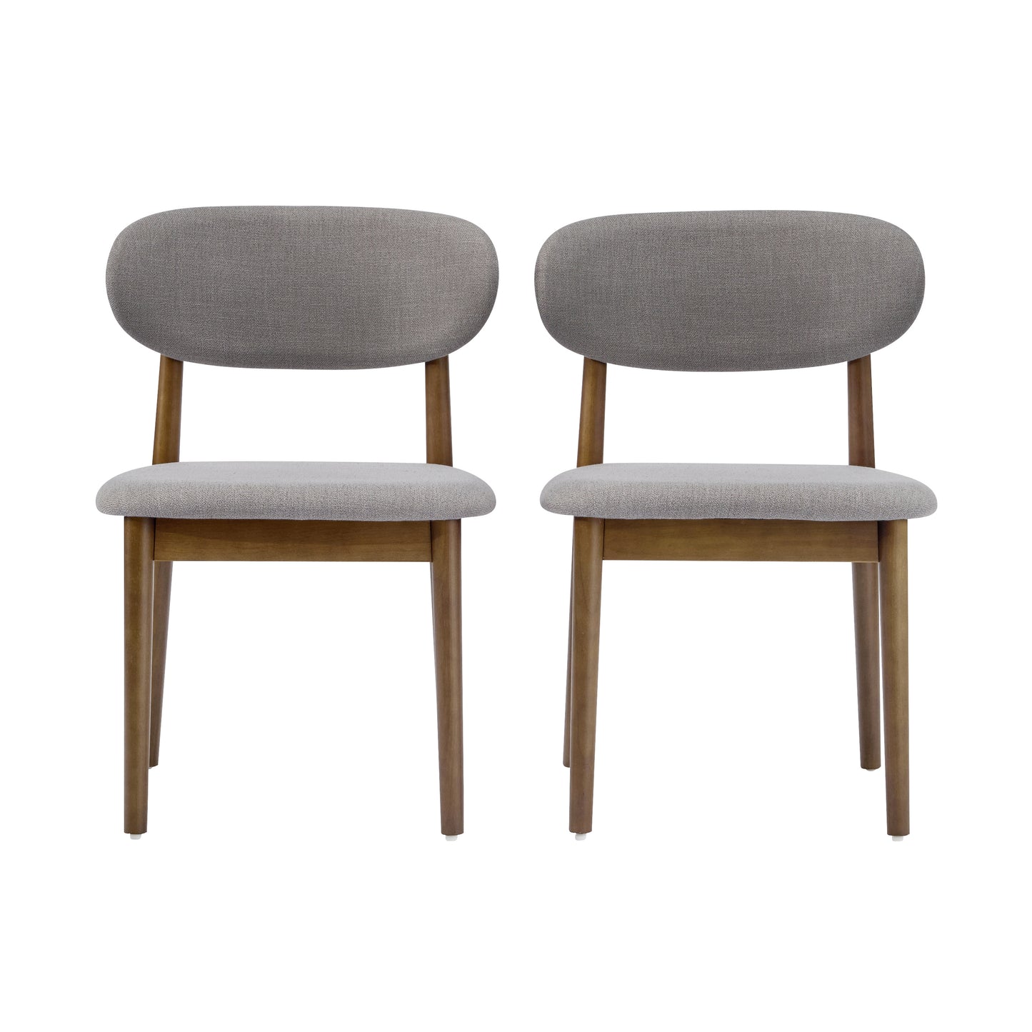 Lumene Contemporary Upholstered Side Chair with Soild Wood Legs and Curved Back (Set of 2)