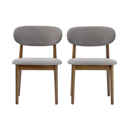 Lumene Contemporary Upholstered Side Chair with Soild Wood Legs and Curved Back (Set of 2)