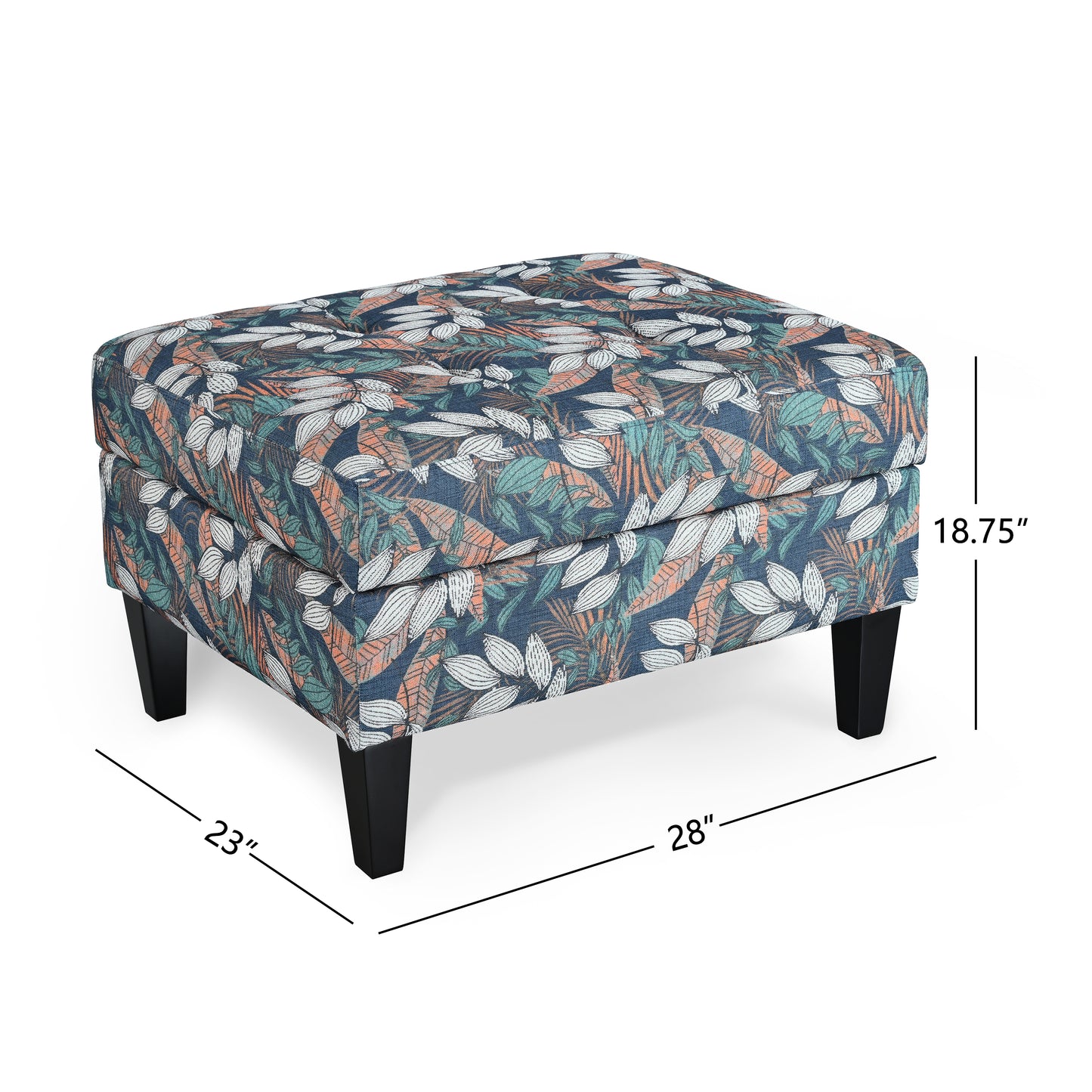 Zahra Contemporary Tufted Fabric Storage Ottoman