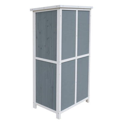 Melioraeth Two-Tone Storage Shed with Sloped Roof & 5 Compartments