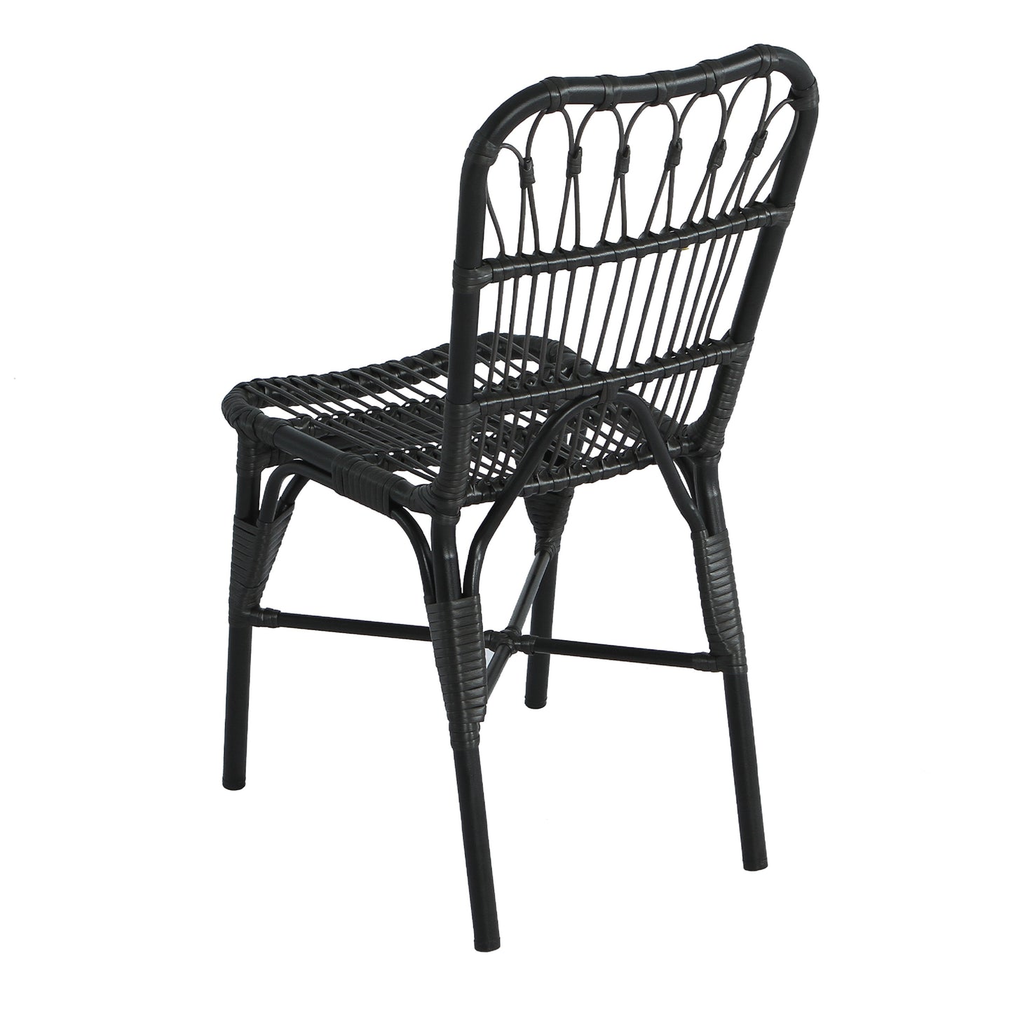 Grozer Outdoor PE Wicker Patio Dining Chairs,Set of 2