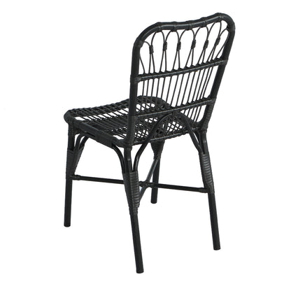 Grozer Outdoor PE Wicker Patio Dining Chairs,Set of 2