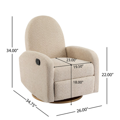 Alindra Modern 360° Swivel Glider Recliner Chair with Rocking Motion