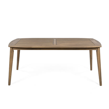 Junosila 5-Piece Acacia Wood Outdoor Dining Set - 70.75" Table & 4 Chairs with Cushions