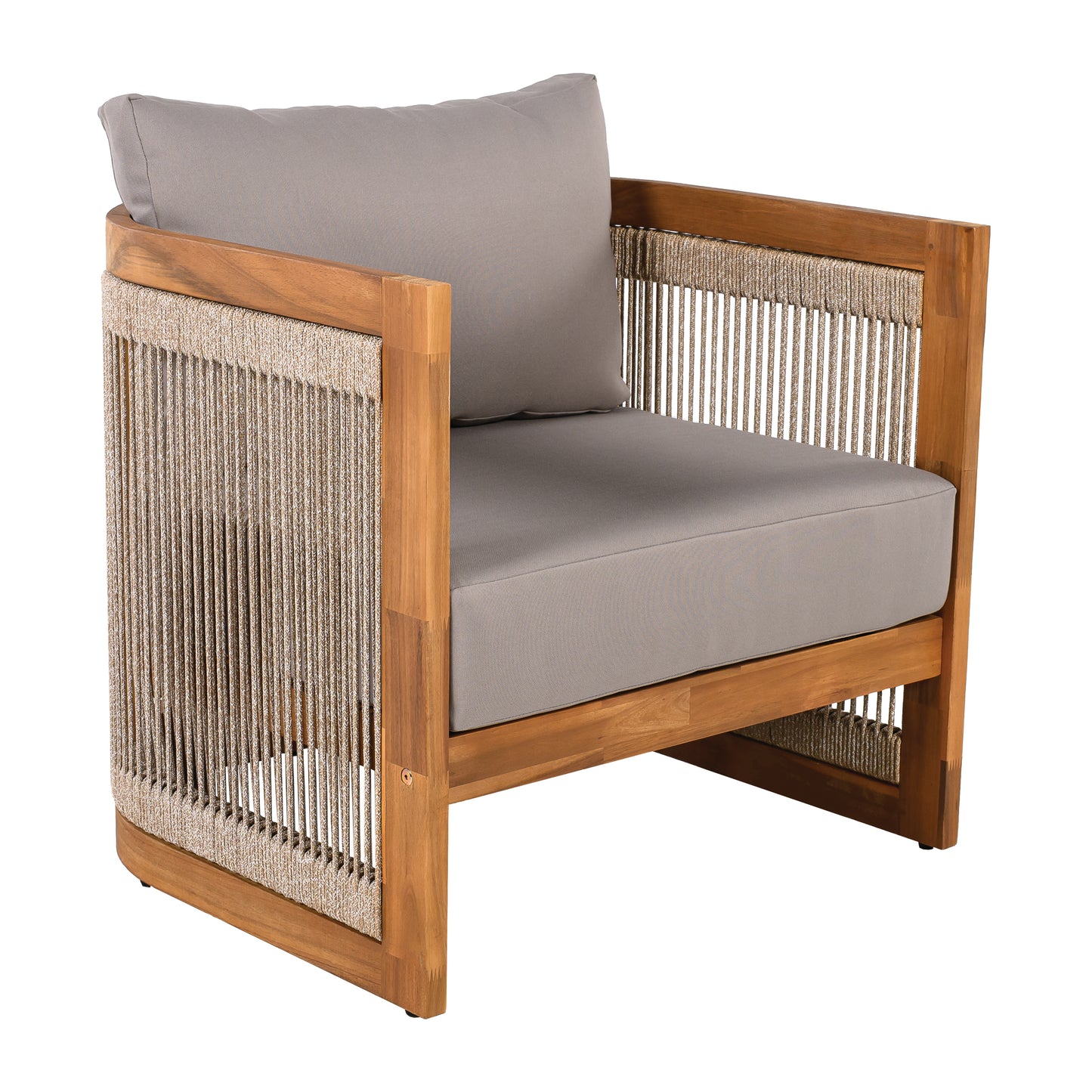 Zumawanel Premium Acacia Wood Outdoor Club Chair with  Water-Resistant Cushions