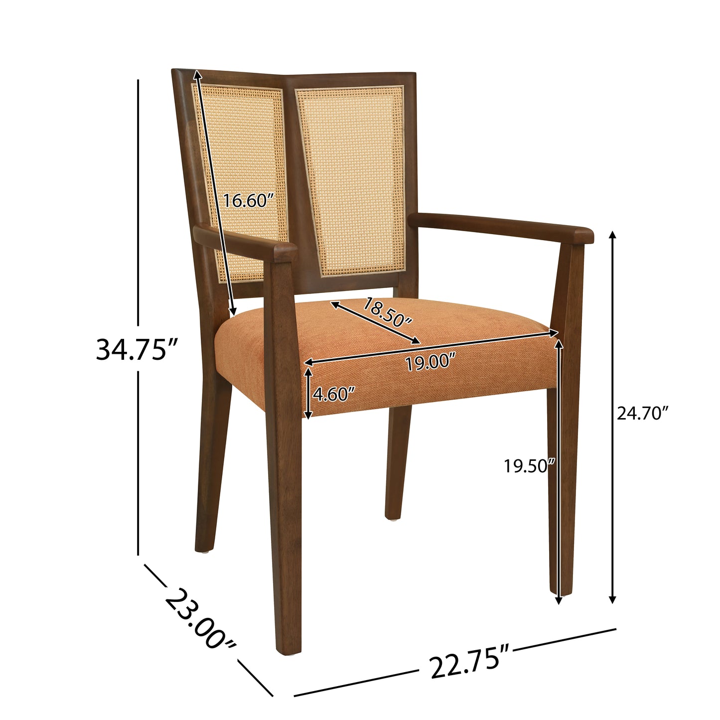 Serenal Modern Upholstered Dining Chairs with Cane Webbing,Set of 2