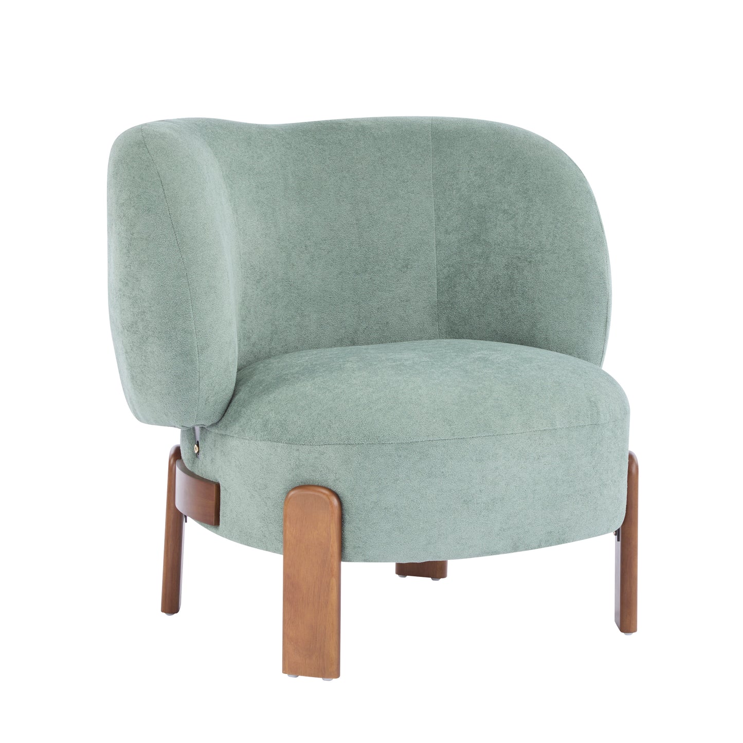 Demidorium Cozy Upholstery Solid Wood Wingback Armchair