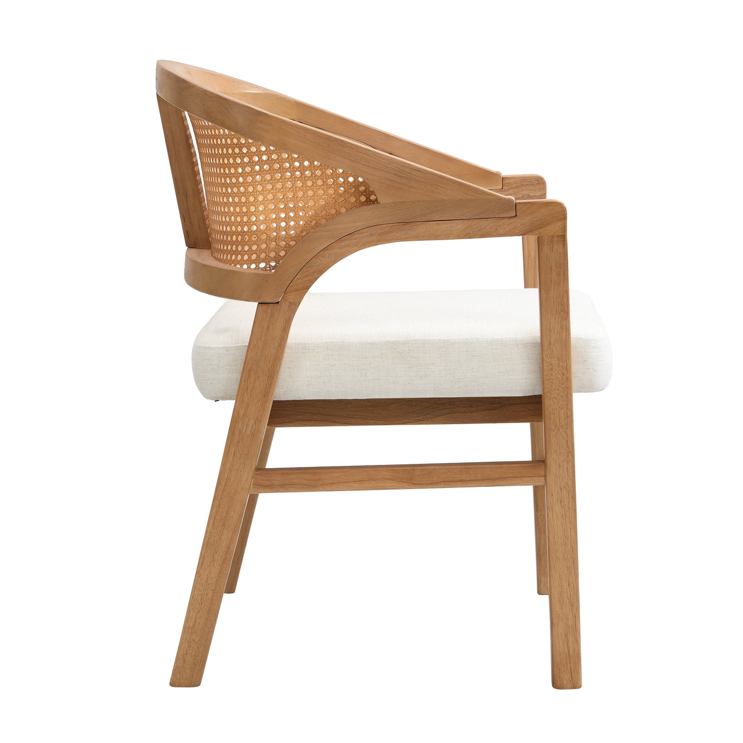 Malaneta Wooden Frame Dining Chair with rattan back,set of 2