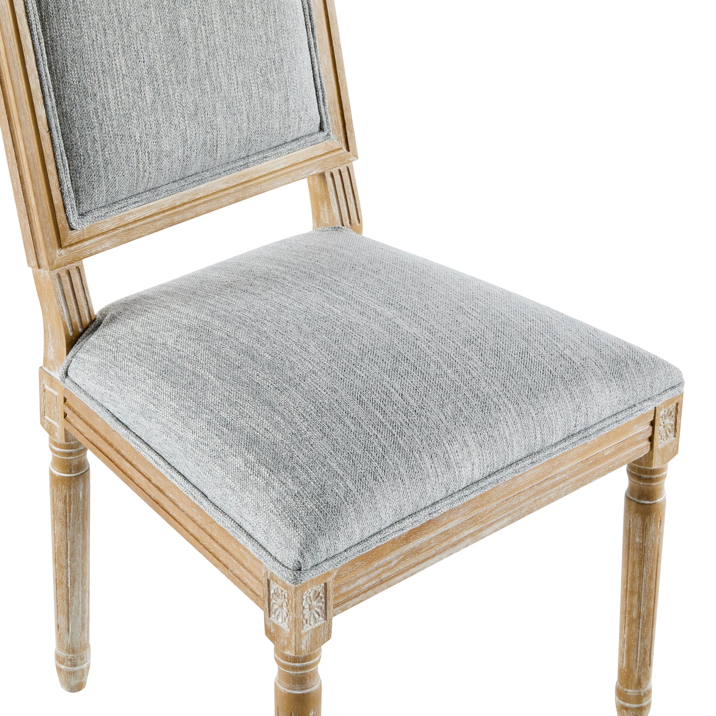 HaChiMi French Country Dining Chairs - Elegant Cane Backrest & Upholstered Seats,Set of 2
