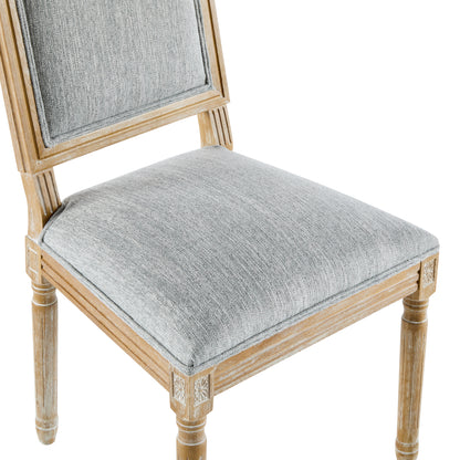 HaChiMi French Country Dining Chairs - Elegant Cane Backrest & Upholstered Seats,Set of 2