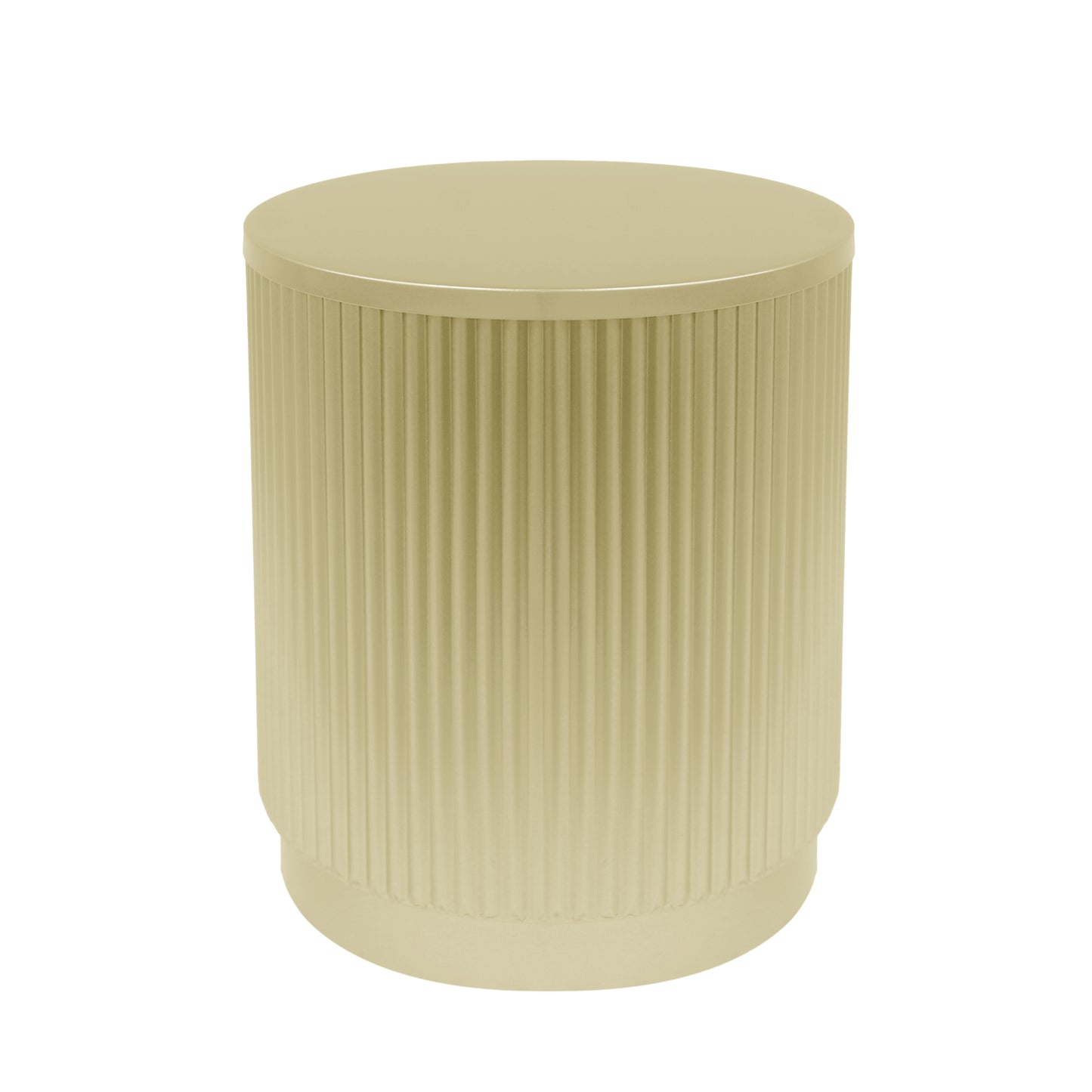 Oberon Golden Round Side Table With Vertical Stripes