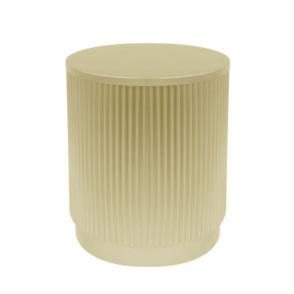 Oberon Golden Round Side Table With Vertical Stripes