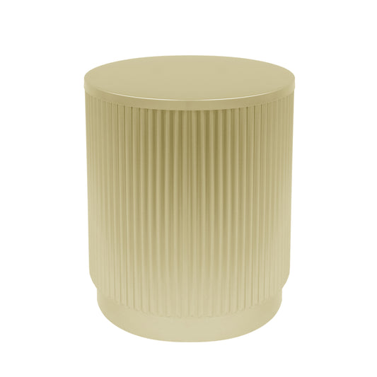 Oberon Golden Round Side Table With Vertical Stripes