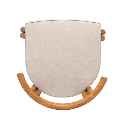 Covane Acacia Wood Armless Dining Chair, Teak Finish with Beige Cushion, Set of 2