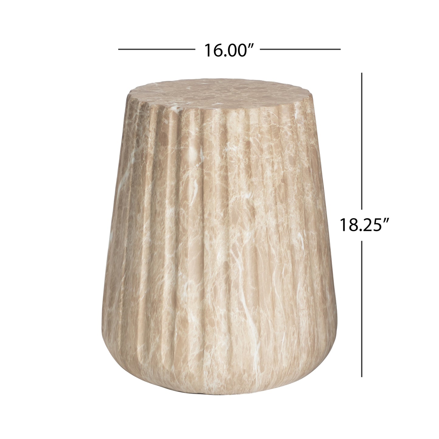 Ythariar Outdoor Cleme Carved Side Table