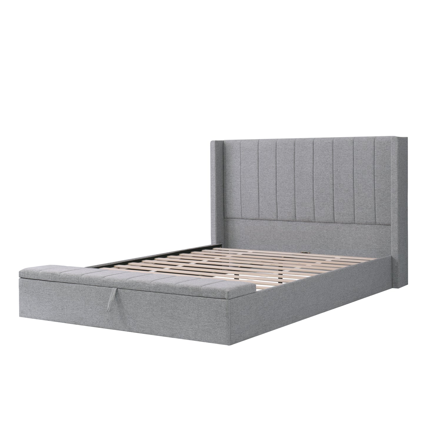Cassander Queen Size Upholstered Platform Bed with Storage with Headboard