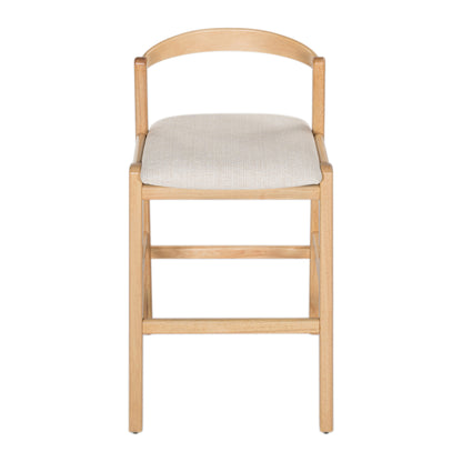 Balman Indoor Rubberwood Barstool,Beige Upholstery, Set of 2