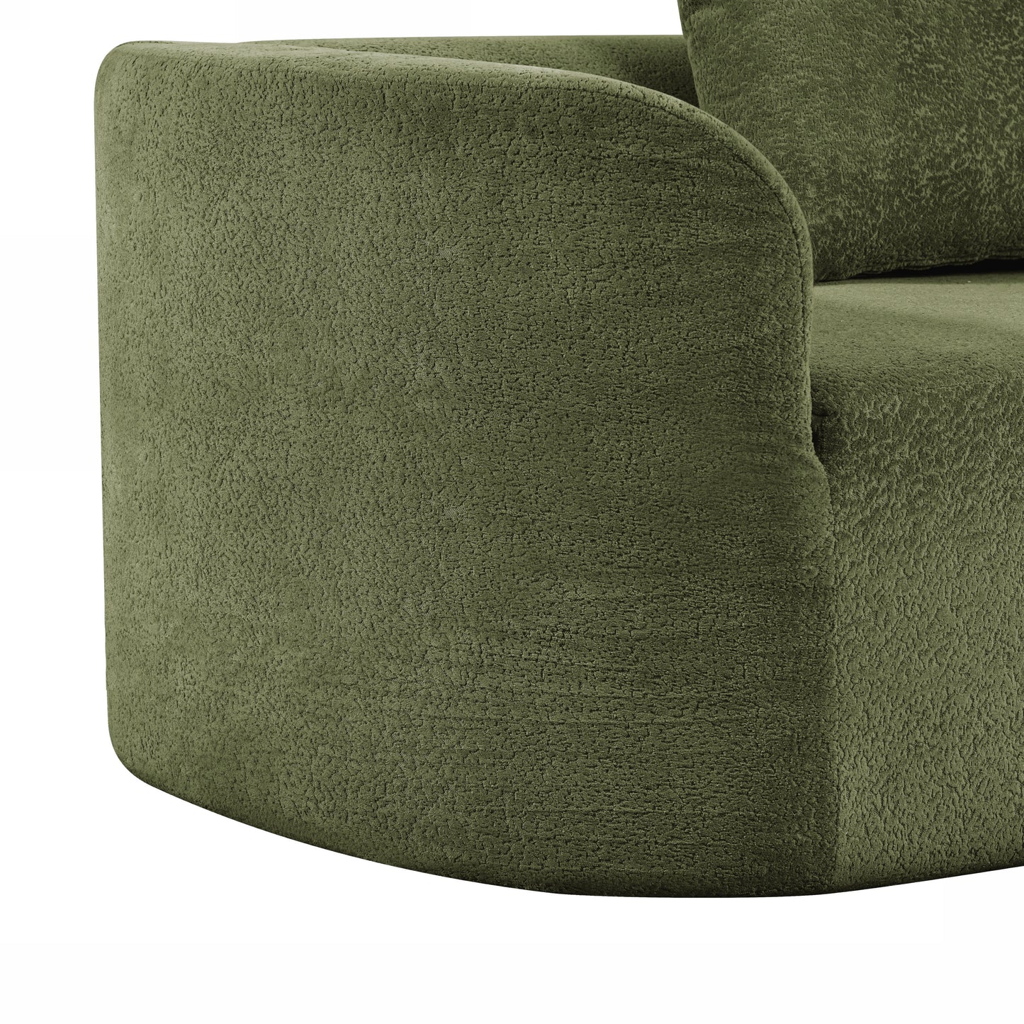 Orellar 116" Modern Curved Sectional Sofa with High-Density Fully Compressed Sponge and Chaise Lounge, Pearl Upholstery