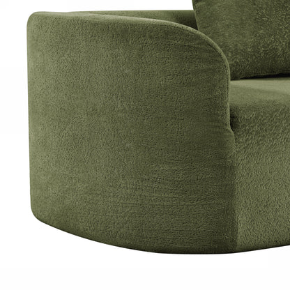 Orellar 116" Modern Curved Sectional Sofa with High-Density Fully Compressed Sponge and Chaise Lounge, Pearl Upholstery