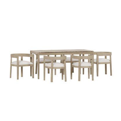 Helke Acacia Wood 7 Piece Dining Set