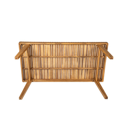 Somadorin 69" Acacia Wood Outdoor Dining Table with Slatted Top