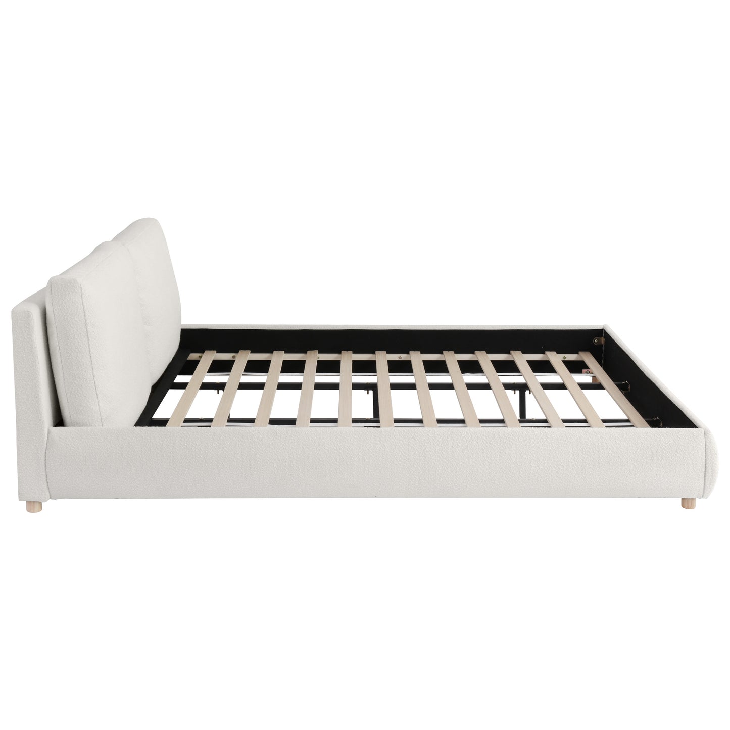 Maeve Upholstered Platform Bed with Two Removable Pillow Headboard