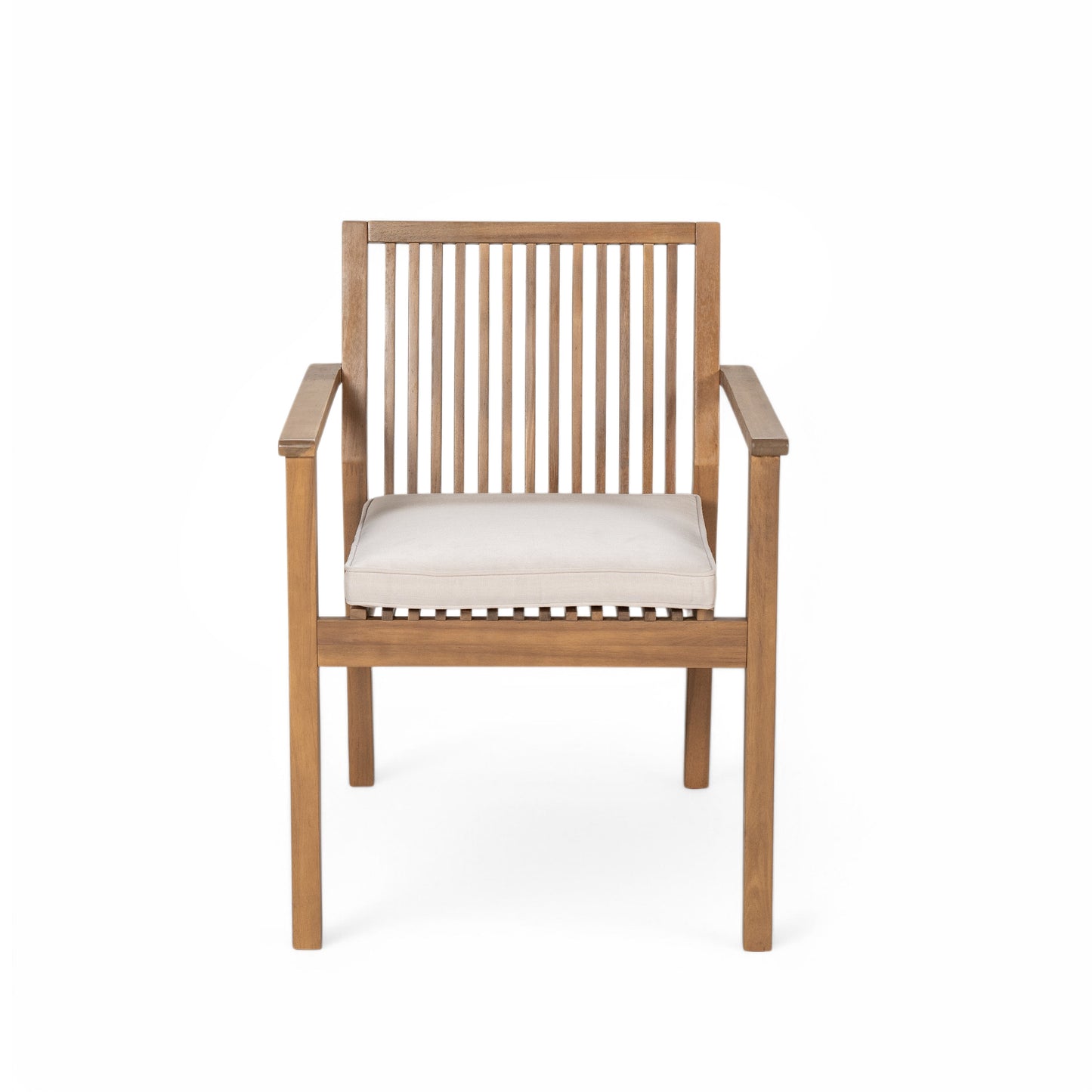 Somadorin Patio Dining Chair Set of 2 - Sturdy Acacia Wood, Comfortable Waterproof Seating