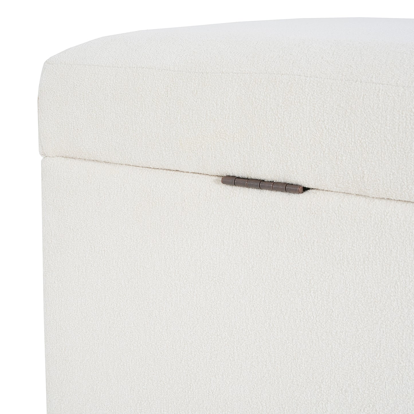 Hopehorizon Rectangle Chenile Solid Wood Storage Ottoman Chenille