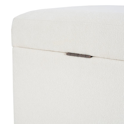 Hopehorizon Rectangle Chenile Solid Wood Storage Ottoman Chenille