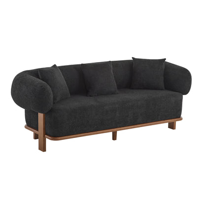 Warder Modern Round Arm Curved Soft Sofa