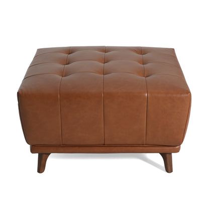 Sonicpeak Mid-Century Modern PU Upholstered Ottoman