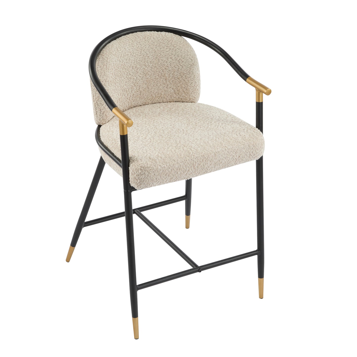 Marovian 26" H Upholstered Counter Stool with Metal Frame