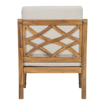 Selyric Acacia Luxe Outdoor Patio Chair with Cushions,Wooden Club Chairs,Set of 2