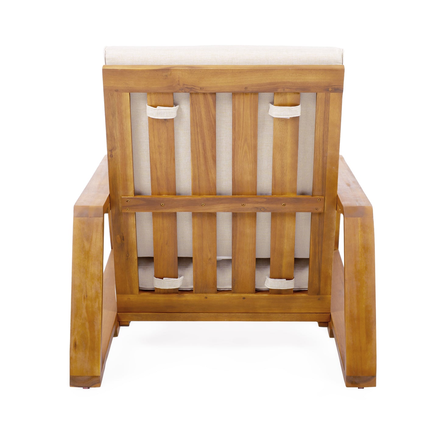 Youssef Patio Lounge Chair, Outdoor Club Chair with Beige Cushion