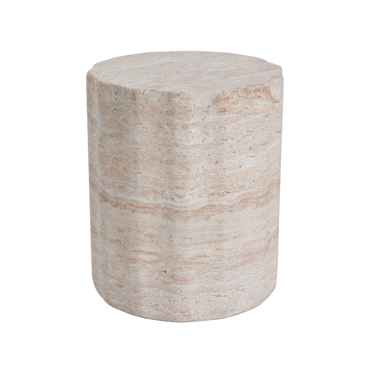 Ivywell Outdoor/Indoor Lightweight Concrete Side Table,Travertine Finish