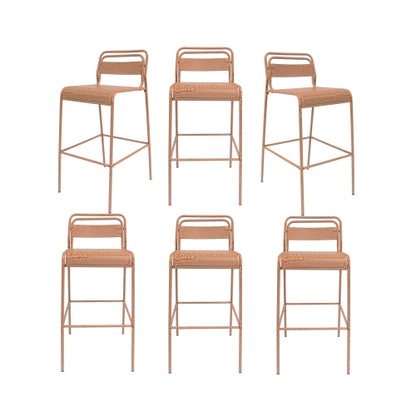 Liam Outdoor Patio Bar Stools, Iron, Set of 6