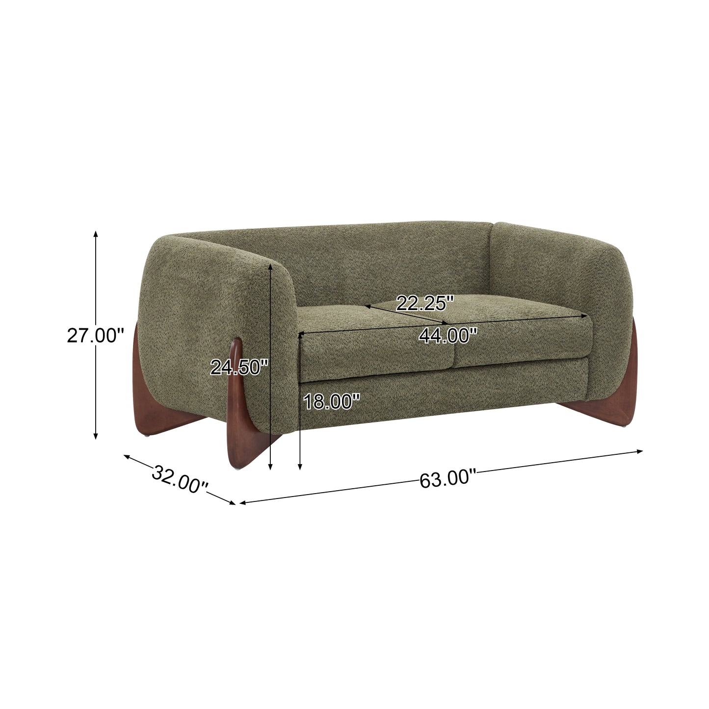 Amberlyn Modern Upholstered Loveseat