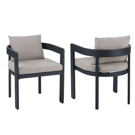 Olaly Modern Boucle Dining Chairs with Arms & Aluminum Frame