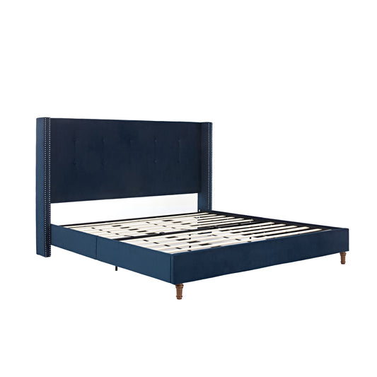 Aubrey Velvet Wingback Bed