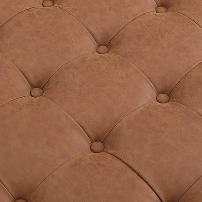 Verveia 34'' Upholstered PU Leather Square Ottoman