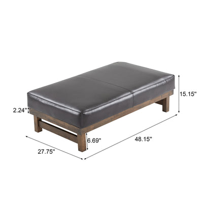 Temzyl temzyl Modern PU Cocktail Ottoman with Wood Frame