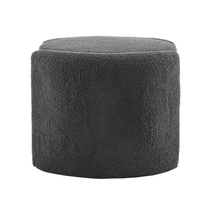 Cozy Lamb Fleece Oval Storage Ottoman Footstool Bench